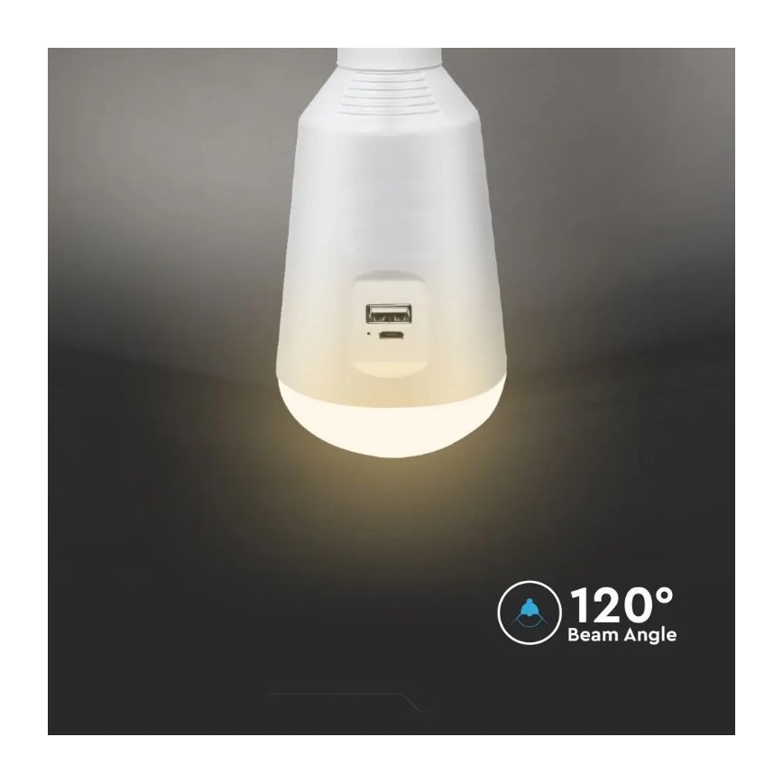 LED Przenośna lampa solarna 3w1 LED/7W/230V 3000K/4000K/6400K + ładowanie USB