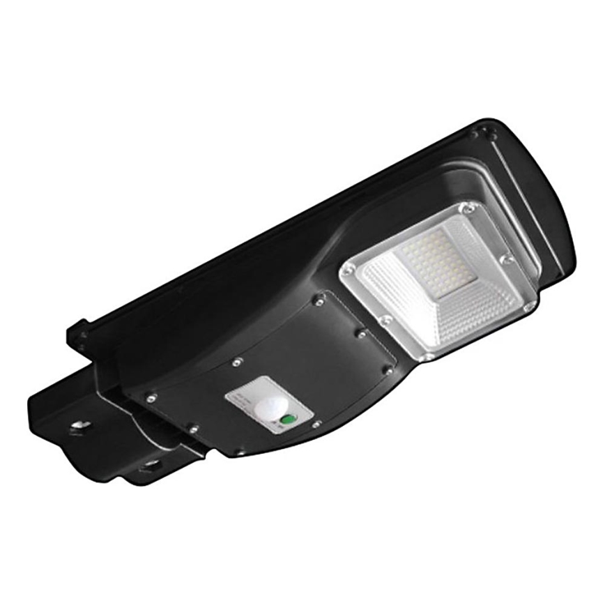 LED Przyciemnialna solarna lampa uliczna z czujnikiem ruchu i zmierzchu LED/6W/3,2V 6000K IP65 5000 mAh czarny + zdalne sterowanie