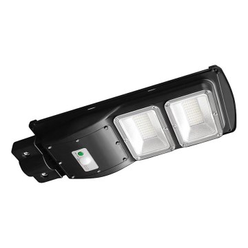 LED Przyciemnialna solarna lampa uliczna z czujnikiem ruchu i zmierzchu LED/8W/3,2V 6000K IP65 9000 mAh czarny + zdalne sterowanie