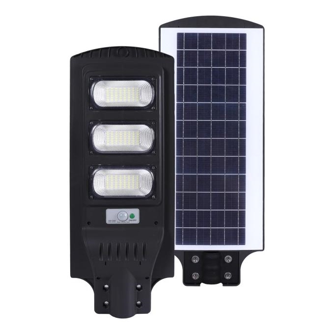LED Przyciemnialna solarna lampa uliczna z czujnikiem ruchu i zmierzchu URBI LED/8W/3,2V 6500K IP54 10000 mAh + zdalne sterowanie