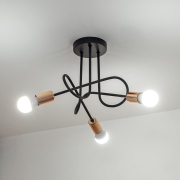 LED przysufitowy żyrandol OXFORD 3xE27/15W/230V czarny