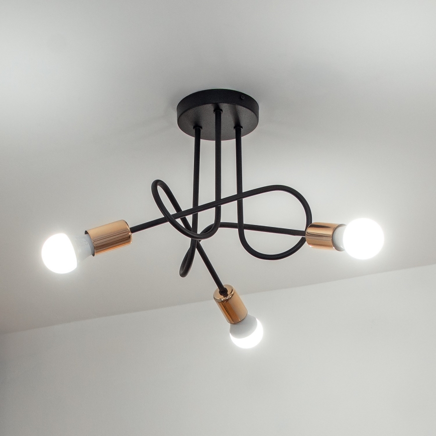 LED przysufitowy żyrandol OXFORD 3xE27/15W/230V czarny