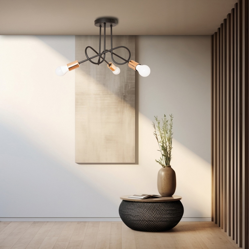 LED przysufitowy żyrandol OXFORD 3xE27/15W/230V czarny