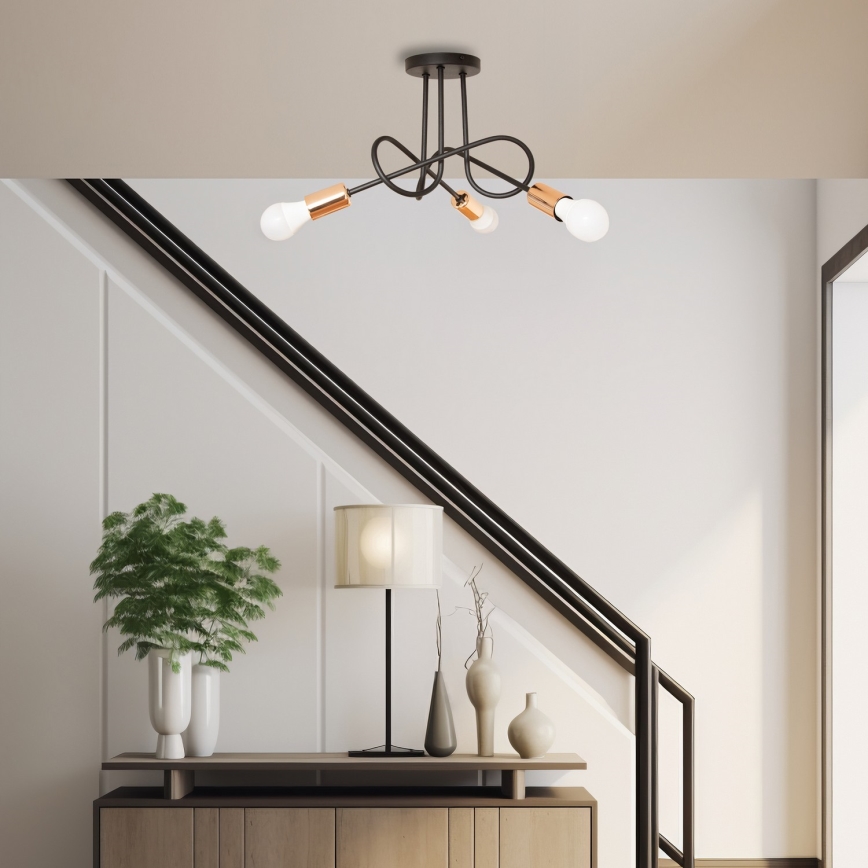 LED przysufitowy żyrandol OXFORD 3xE27/15W/230V czarny