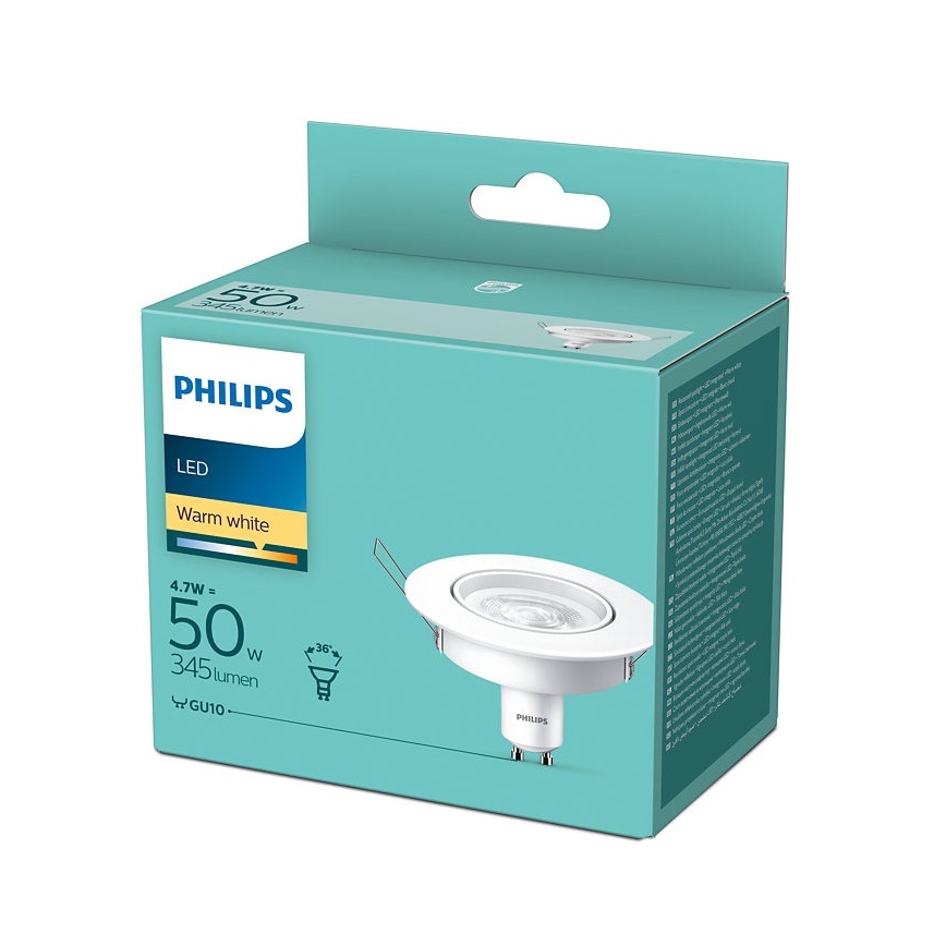 LED Punkt żródłowy Philips GU10/4,7W/230V 2700K