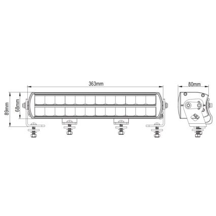 LED Rampa świetlna samochodowa BLACK OFF ROAD LED/120W/9-36V IP69 6000K