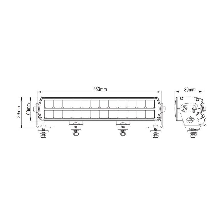 LED Rampa świetlna samochodowa BLACK OFF ROAD LED/120W/9-36V IP69 6000K