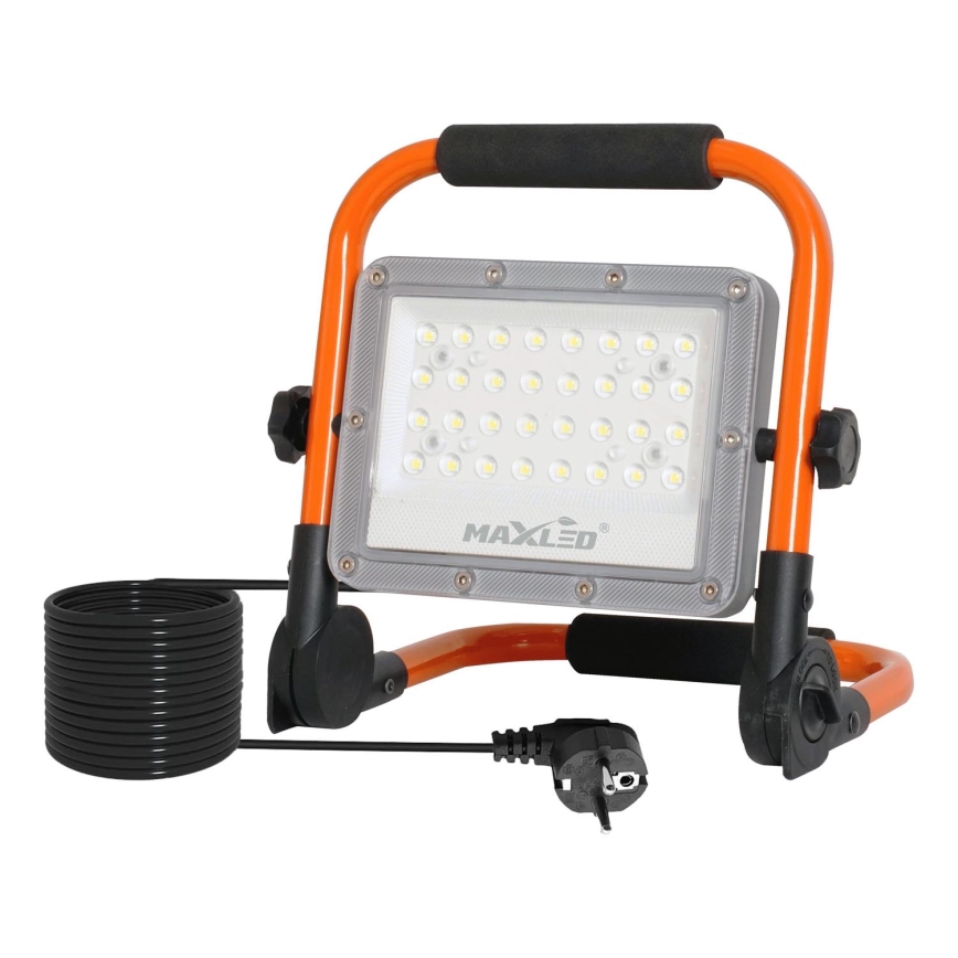 LED Reflektor na stojaku LED/50W/230V 5000K IP65 pomarańczowy