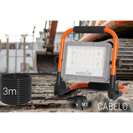 LED Reflektor na stojaku LED/50W/230V 5000K IP65 pomarańczowy