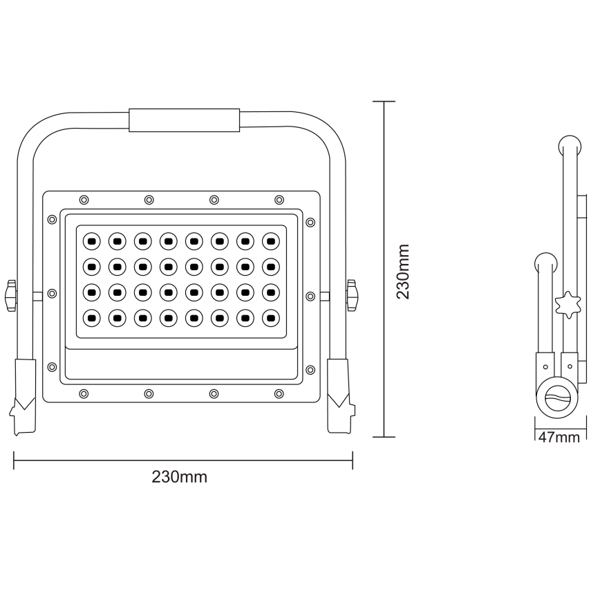 LED Reflektor na stojaku LED/50W/230V 5000K IP65 pomarańczowy