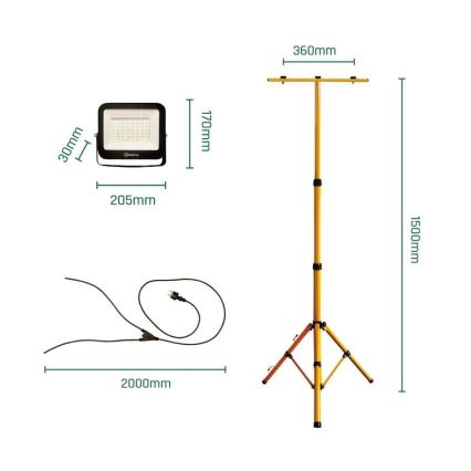 LED Reflektor na stojaku NOCTIS 2xLED/50W/230V 4000K IP65