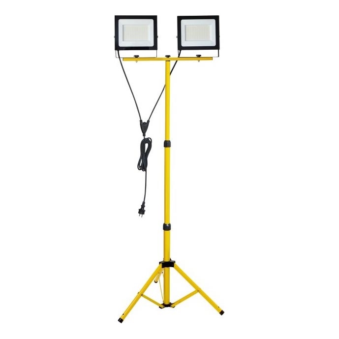LED Reflektor na stojaku TIGRA 2xLED/100W/230V 4000K IP54 czarny/żółty