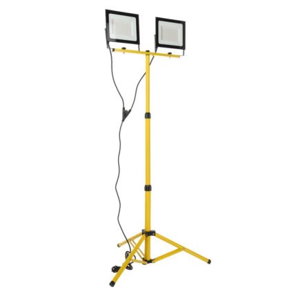LED Reflektor na stojaku TIGRA 2xLED/100W/230V 4000K IP54 czarny/żółty