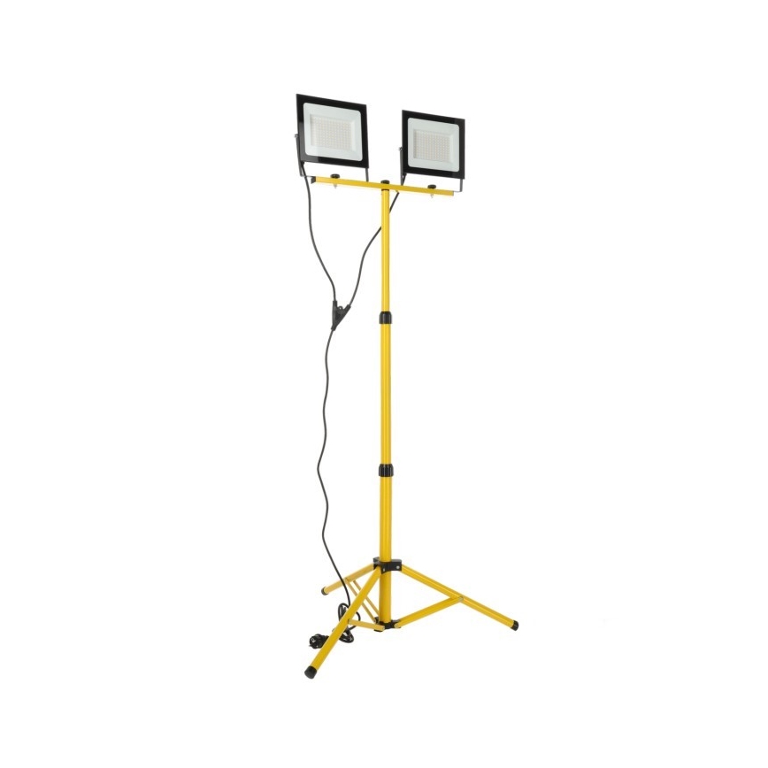 LED Reflektor na stojaku TIGRA 2xLED/100W/230V 4000K IP54 czarny/żółty