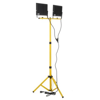 LED Reflektor na stojaku TIGRA 2xLED/100W/230V 4000K IP54 czarny/żółty