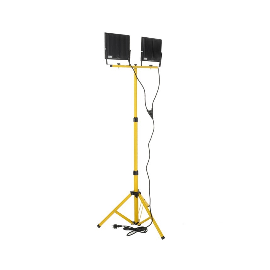 LED Reflektor na stojaku TIGRA 2xLED/100W/230V 4000K IP54 czarny/żółty