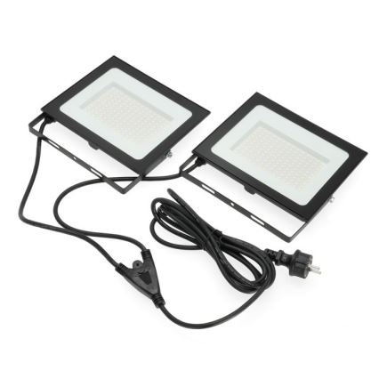 LED Reflektor na stojaku TIGRA 2xLED/100W/230V 4000K IP54 czarny/żółty