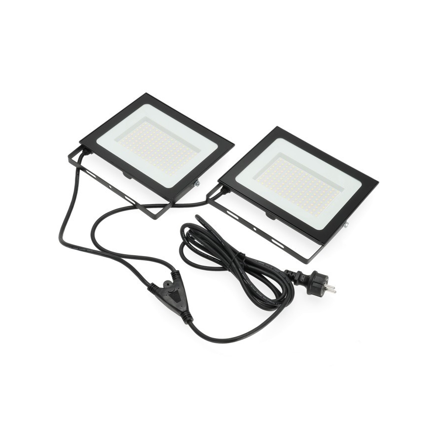 LED Reflektor na stojaku TIGRA 2xLED/100W/230V 4000K IP54 czarny/żółty