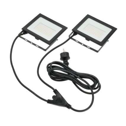 LED Reflektor na stojaku TIGRA 2xLED/50W/230V 4000K IP54 czarny/żółty