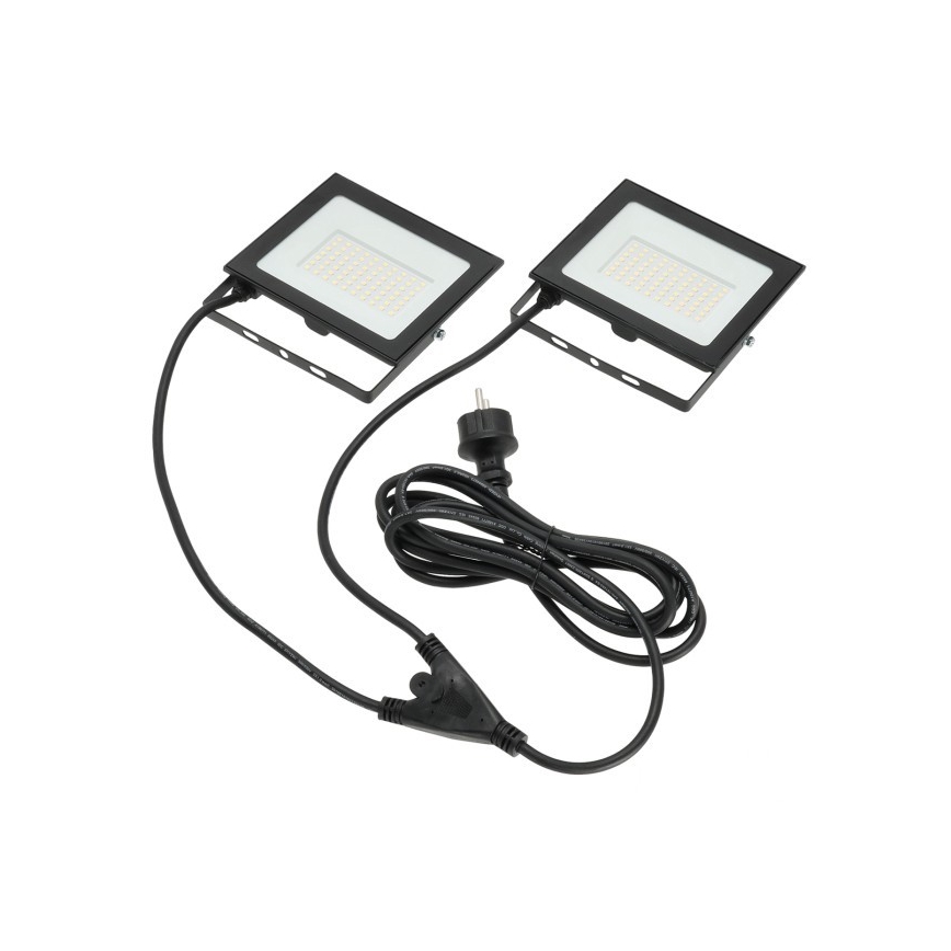 LED Reflektor na stojaku TIGRA 2xLED/50W/230V 4000K IP54 czarny/żółty