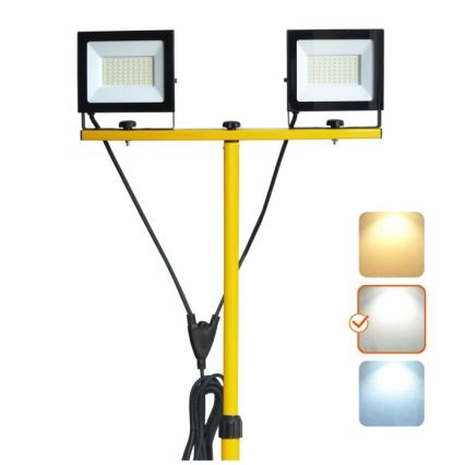 LED Reflektor na stojaku TIGRA 2xLED/50W/230V 4000K IP54 czarny/żółty