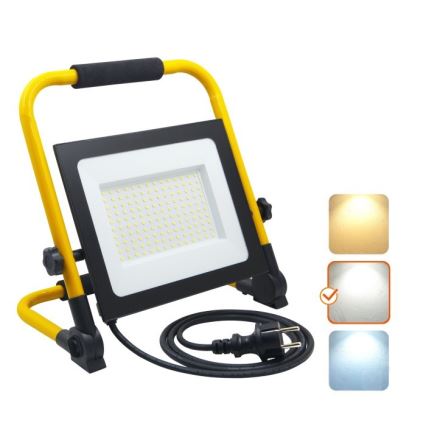 LED reflektor przenośny TIGRA LED/100W/4000K IP54 czarny/żółty
