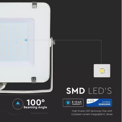 LED Reflektor SAMSUNG CHIP LED/150W/230V 3000K IP65 biały