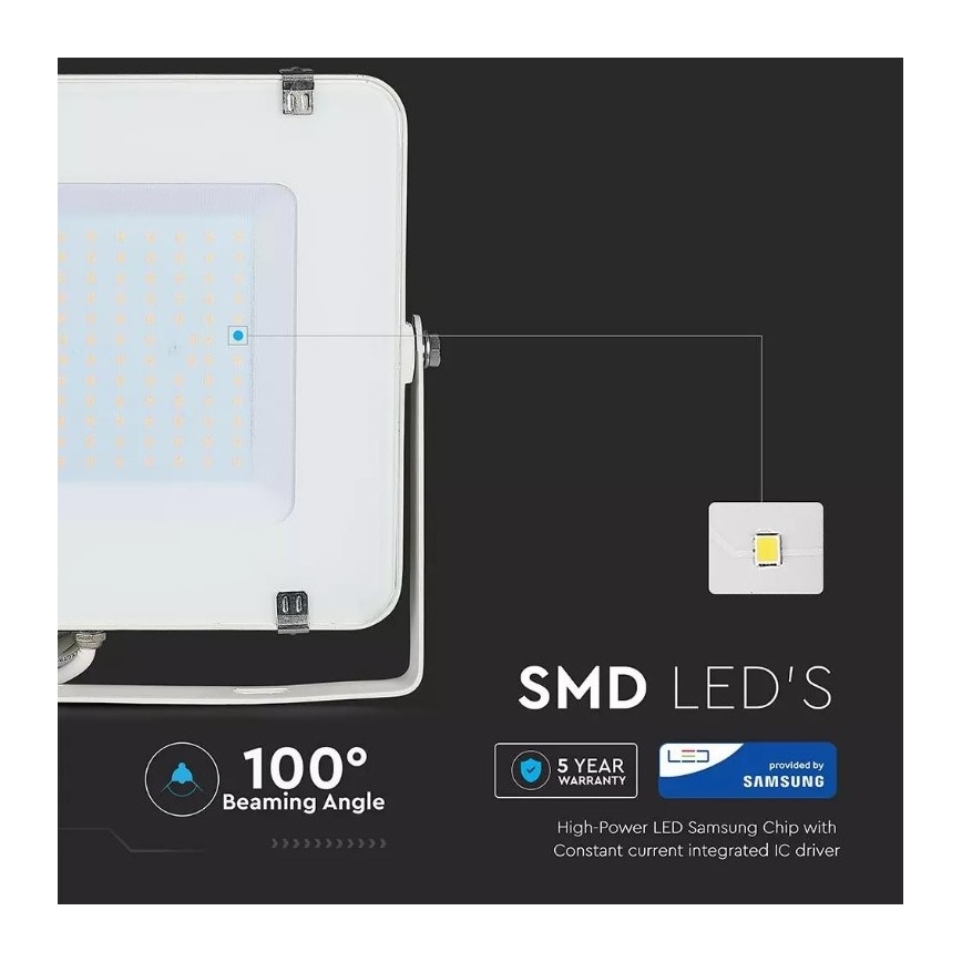 LED Reflektor SAMSUNG CHIP LED/150W/230V 3000K IP65 biały