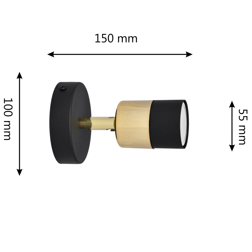 LED Reflektor ścienny TUBSSON 1xGU10/4,8W/230V czarny/złoty