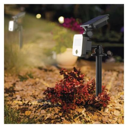 Reflektor solarny LED z czujnikiem ruchu SPILO LED/3,7V 3600mAh 4000K IP54 + pilot zdalnego sterowania