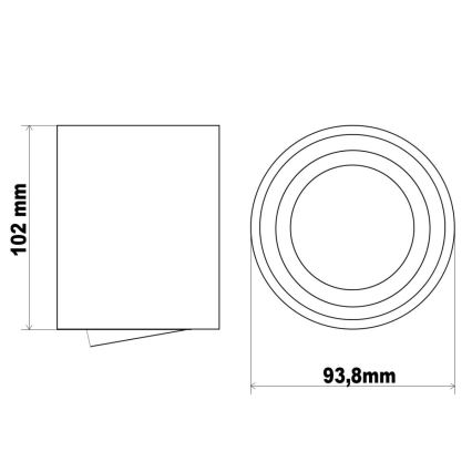 LED Reflektor TUBA 1xGU10/5W/230V 2700K czarny