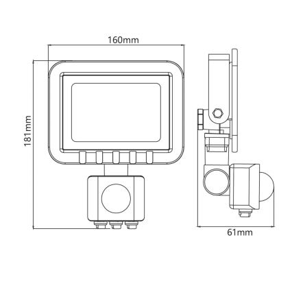 LED reflektor z czujnikiem LED/30W/230V IP65