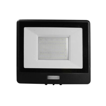LED Reflektor z czujnikiem LED/50W/230V 4000K IP65 czarny