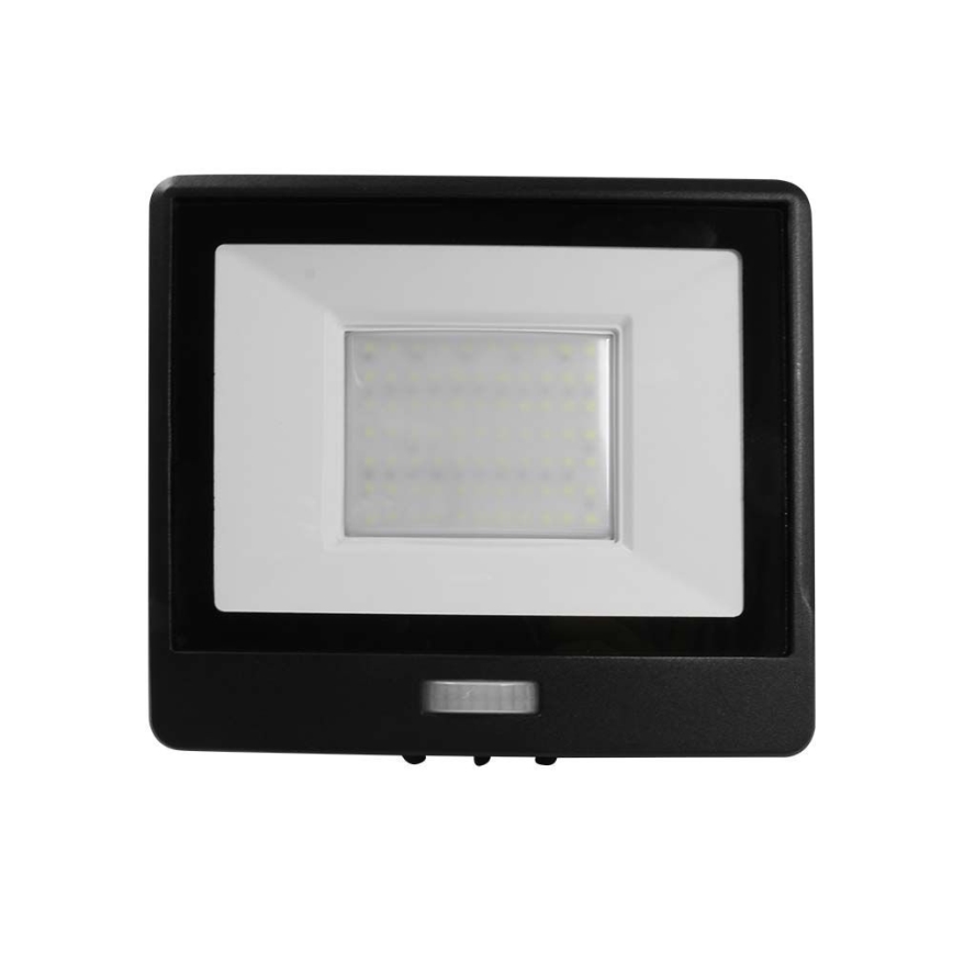 LED Reflektor z czujnikiem LED/50W/230V 4000K IP65 czarny