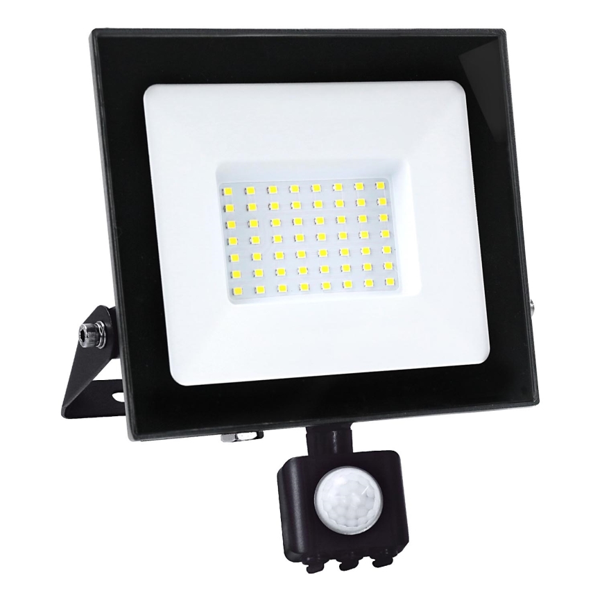 LED Reflektor z czujnikiem LED/50W/230V 6500K IP44 czarny