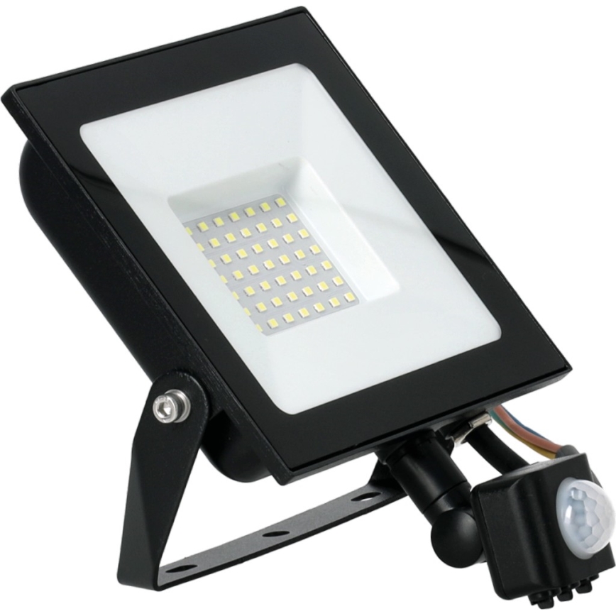 LED Reflektor z czujnikiem LED/50W/230V 6500K IP44 czarny