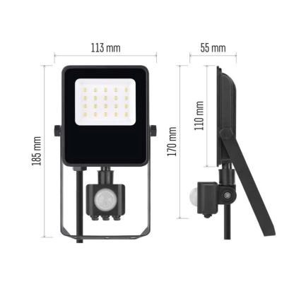 LED Reflektor z czujnikiem VISIO LED/10W/230V 4000K IP65