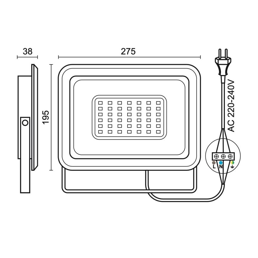 LED Reflektor zewnętrzny LED/100W/230V 4000K IP65 czarny