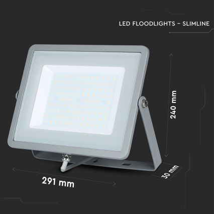 LED Naświetlacz SAMSUNG CHIP LED/100W/230V 4000K IP65 szare