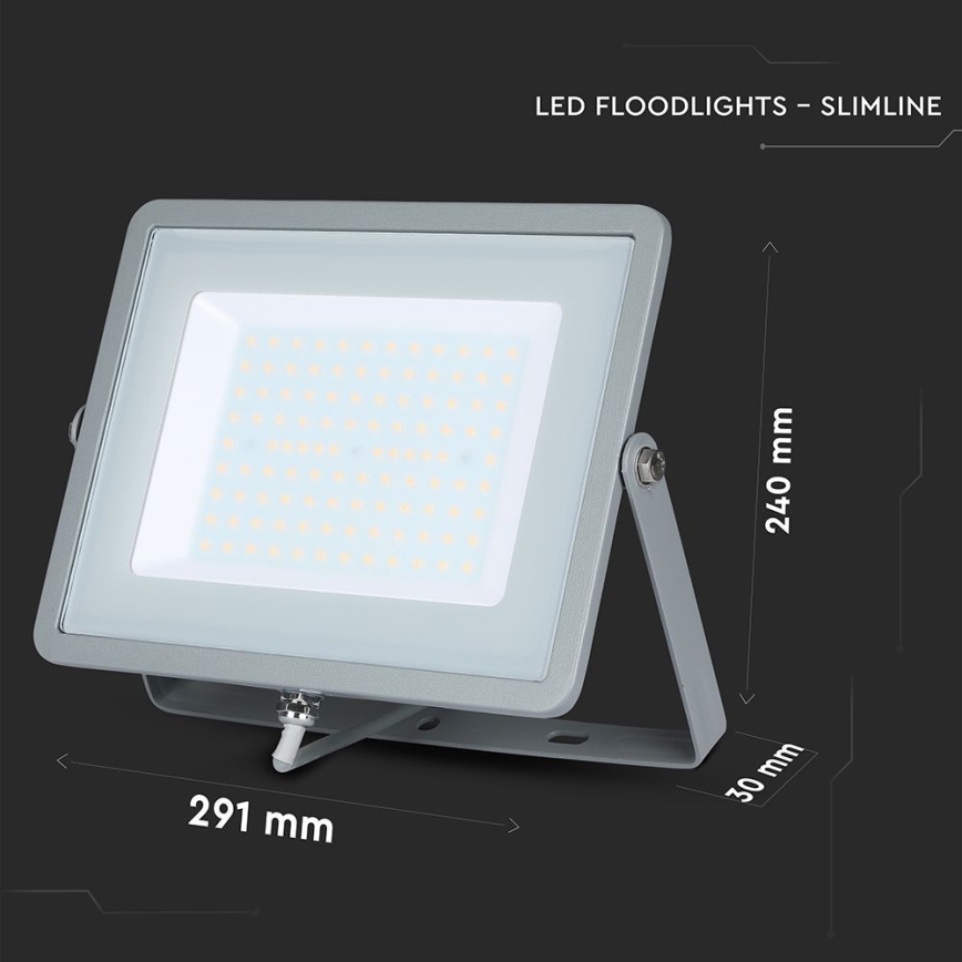 LED Naświetlacz SAMSUNG CHIP LED/100W/230V 4000K IP65 szare