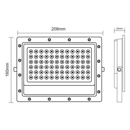 LED Reflektor zewnętrzny LED/100W/230V 5000K IP65 szary