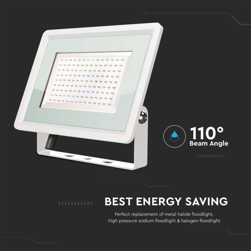 LED Reflektor zewnętrzny LED/200W/230V 4000K IP65 biały