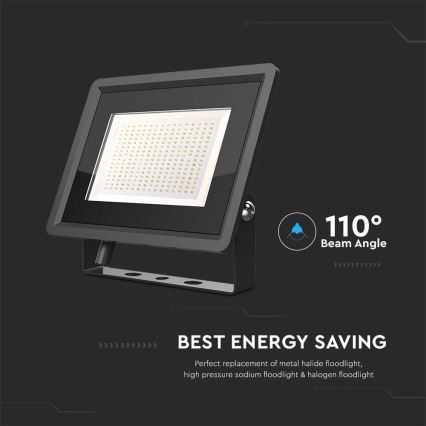 LED Reflektor zewnętrzny LED/200W/230V 4000K IP65 czarny