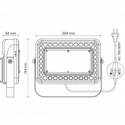 LED Reflektor zewnętrzny PROFI LED/100W/180-305V IP65