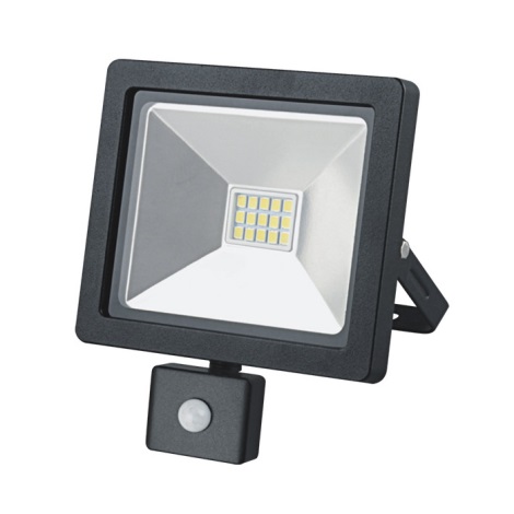 LED Reflektor zewnętrzny z czujnikiem SLIM LED/10W/230V czarny