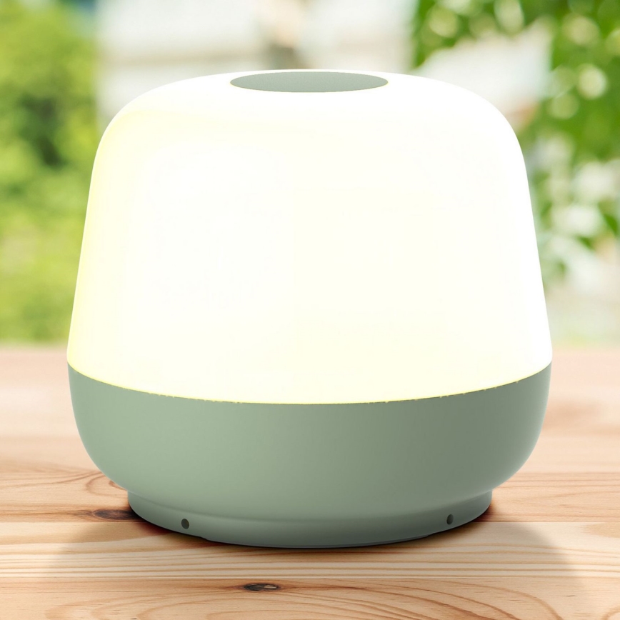 LED Regulowana dotykowa lampa stołowa na zewnątrz SAMBA LED/1,2W/5V USB 1200 mAh IP44 zielona