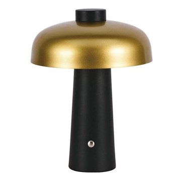 LED Regulowana jasność, ładowalna, dotykowa lampa stołowa LED/3W/5V 3000-6000K 1800 mAh czarna/złota
