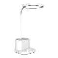LED Regulowana jasnością lampka biurkowa z ładowarką, uchwytem i powerbankiem LED/5W/5V 2400mAh