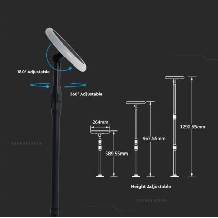 LED Regulowana lampa solarna GARDEN LED/8W/5V 60-129 cm 4000K IP65 2000 mAh