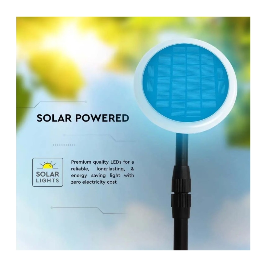 LED Regulowana lampa solarna GARDEN LED/8W/5V 60-129 cm 4000K IP65 2000 mAh
